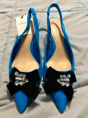 Zara Real Suede Slingback Shoes